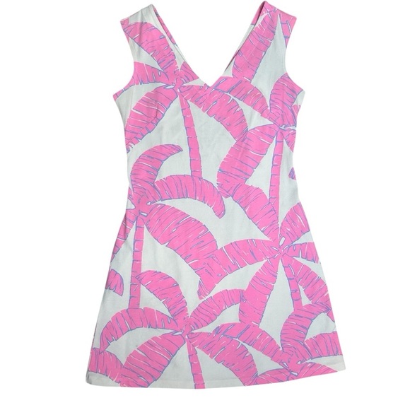 Mahi Gold V-Neck Pink Tropical Tank Mini Dress Size Small - Picture 3 of 6